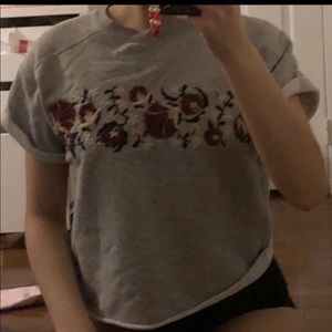 abercrombie and fitch embroidered flower shirt